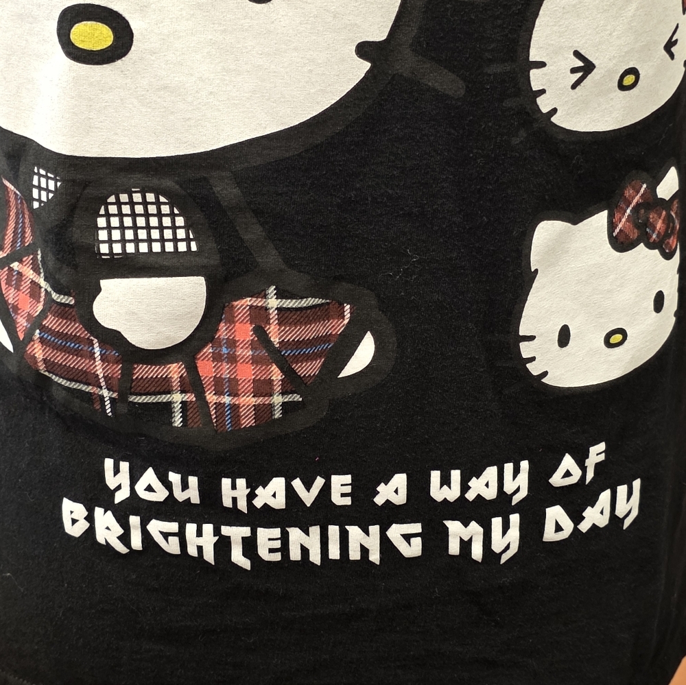 Hello Kitty Medium Goth Black Short Sleeve Tee Mall Goth Baddie T-shirt - Picture 6 of 12